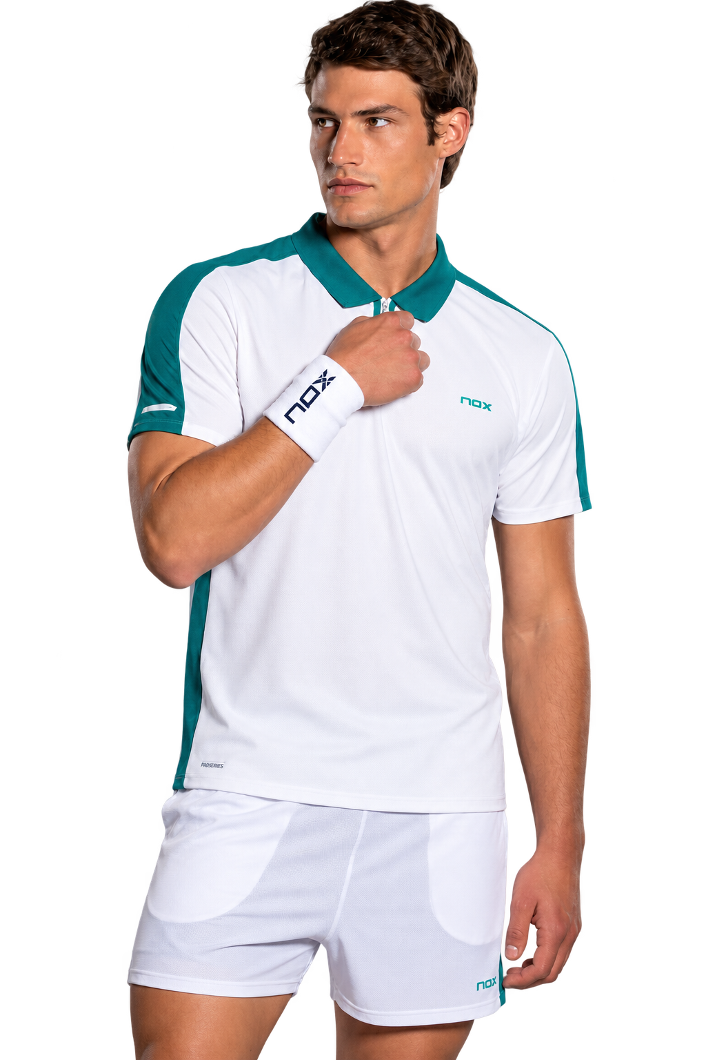 Camiseta Polo NOX Pro - Branca C/ Verde
